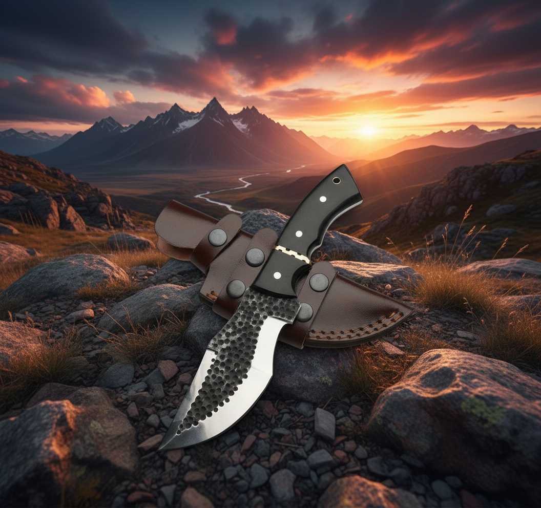 Deer Edge - Wholesale Pocket Knife/Holder - Handmade Damascus Steel Bushcraft Knife Perfect for Outdoor4