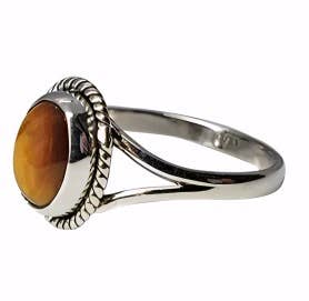 Amberman - Wholesale Ring met een steen/solitaire ring - Tiger Eye Stone sterling zilveren ring1
