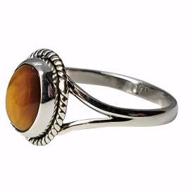 Amberman - Wholesale Ring met een steen/solitaire ring - Tiger Eye Stone sterling zilveren ring1