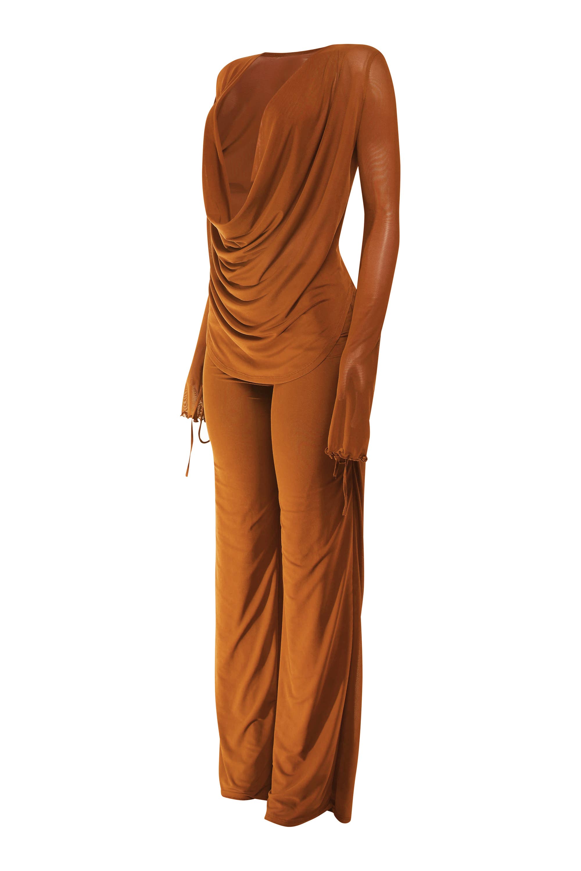 K Too - Wholesale Set met top en broek (GEEN Loungewear) - Dames - Top met coltrui en lange mouwen & set met wijde broekspijpen9