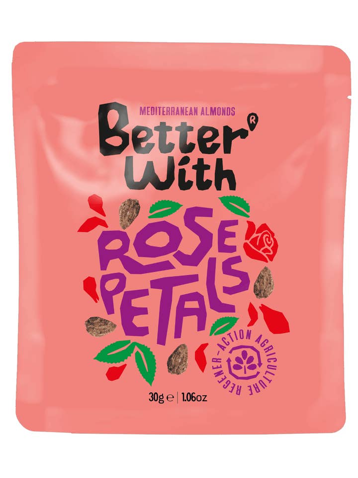 Mandorle Migliori con Petali di Rosa - 30g per la vendita all'ingrosso da parte di Better With Almonds