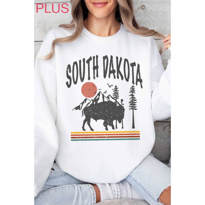 SOUTH DAKOTA BISON Plus Size Graphic Sweatshirt for wholesale by A. BLUSH CO