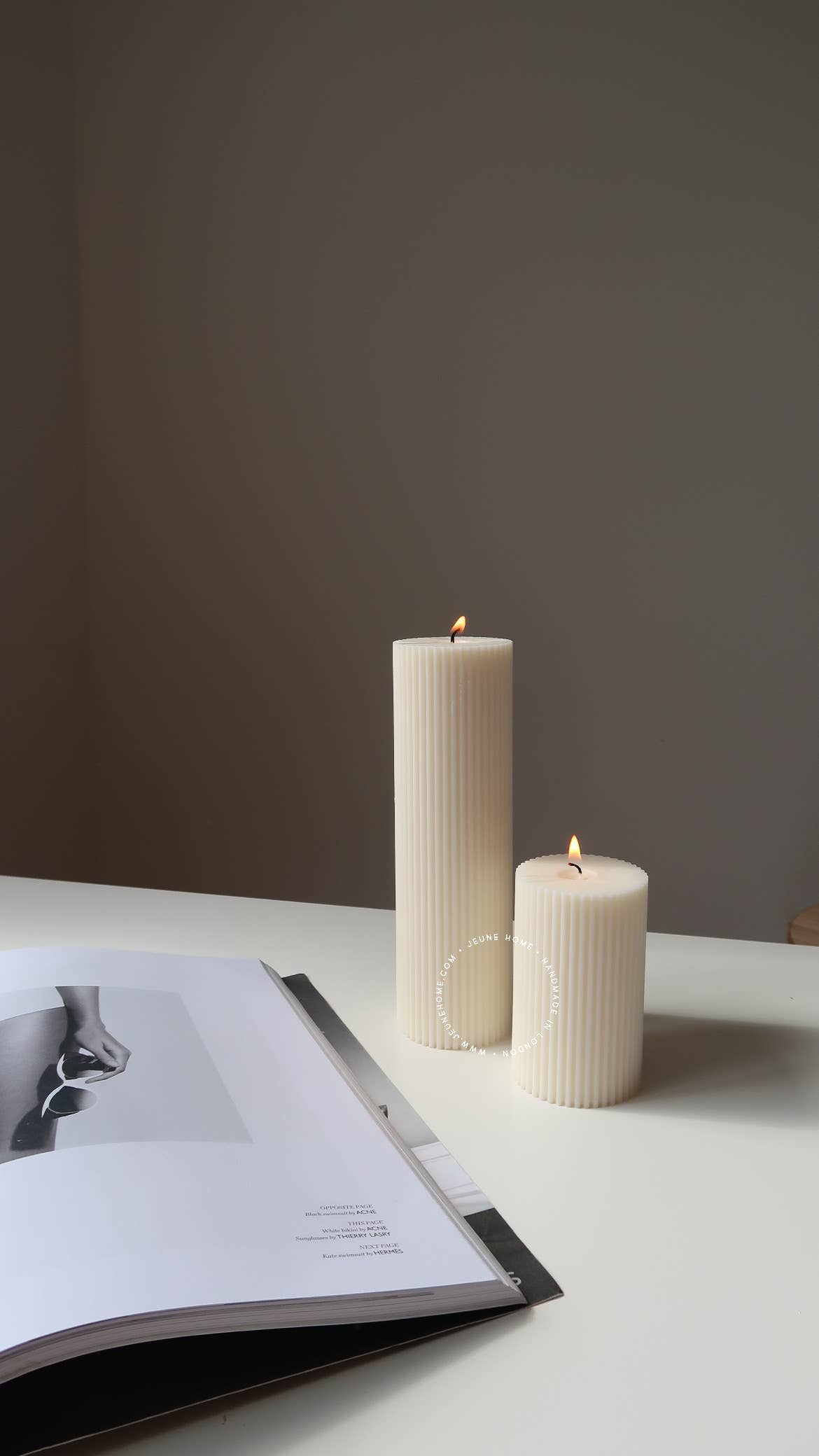 Jeune Home - Wholesale Pillar candle - Small Scented Soy Ribbed Pillar Candle | Wedding candle2