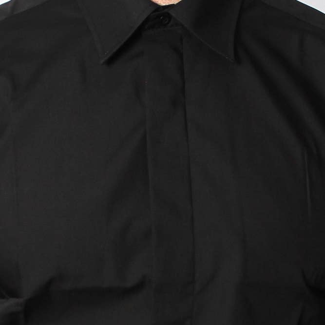 Standardkrage formell skjorta - Knappmanschett - Svart för wholesale av The Scotland Kilt Company