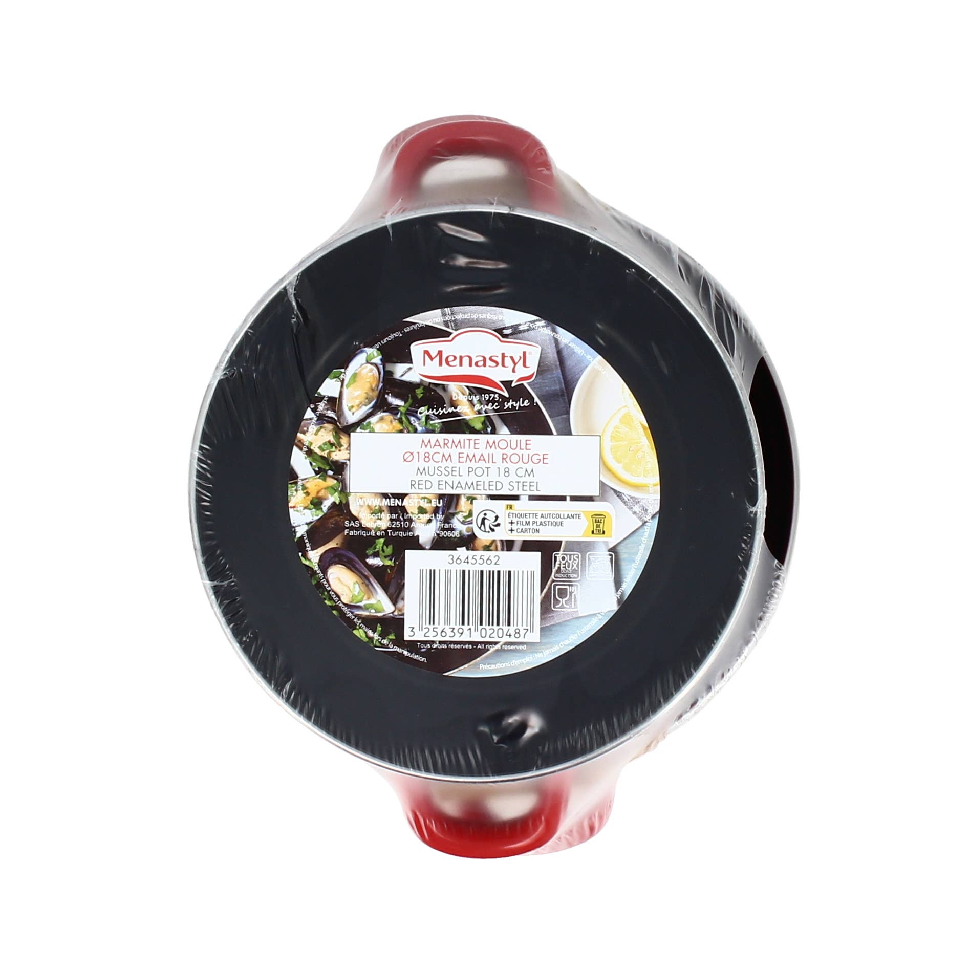 Menastyl - Wholesale Cooking Pot - 18cm red enamel steel mussel pot1