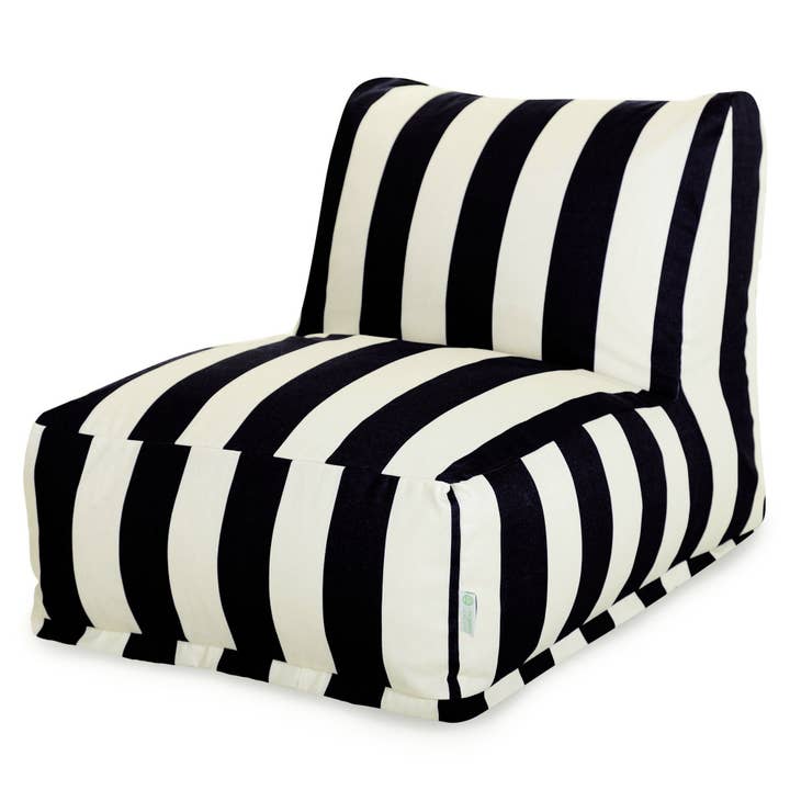 Majestic Home Goods - Wholesale Chair - Majestic Home Goods Black Vertical Stripe Chair Lounger