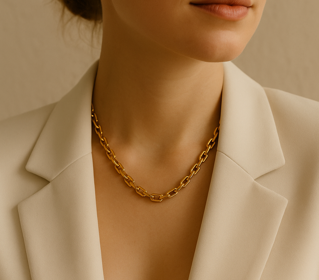 Gold Lunar – wholesale Link & chain necklace – Isla Link Chain Necklace Waterproof 18k Gold Plated Modern1