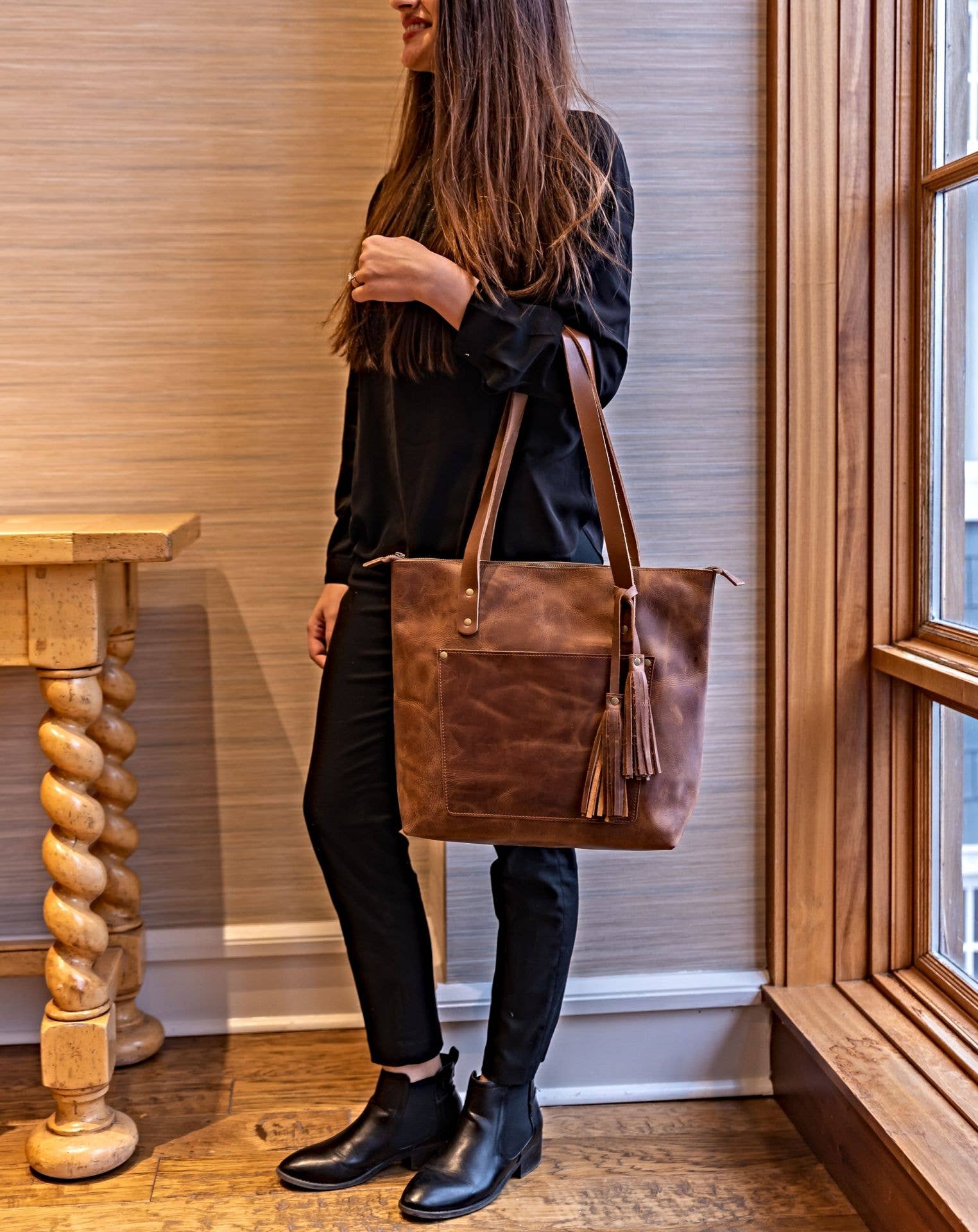 Hides - Vente Tote bag – femme - Sac en cuir avec fermeture éclair30