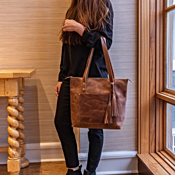 Hides - Vente Tote bag – femme - Sac en cuir avec fermeture éclair30