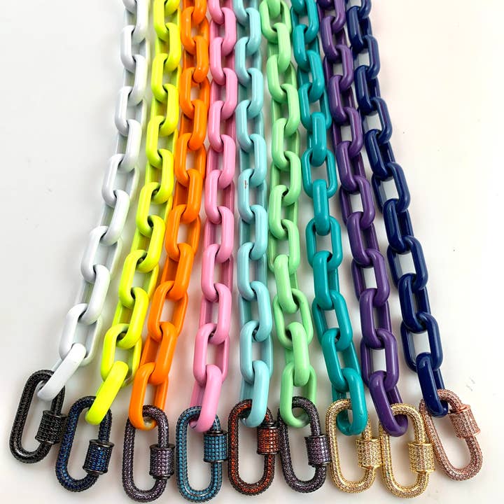 Karli Buxton - Wholesale Link & Chain Necklace - Huey Chunky Enamel Chain Necklace, Customizable Length4