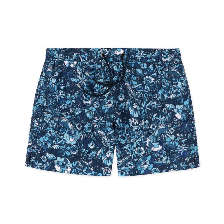 Whale of a Floral Swim Short for wholesale by Original Weekend