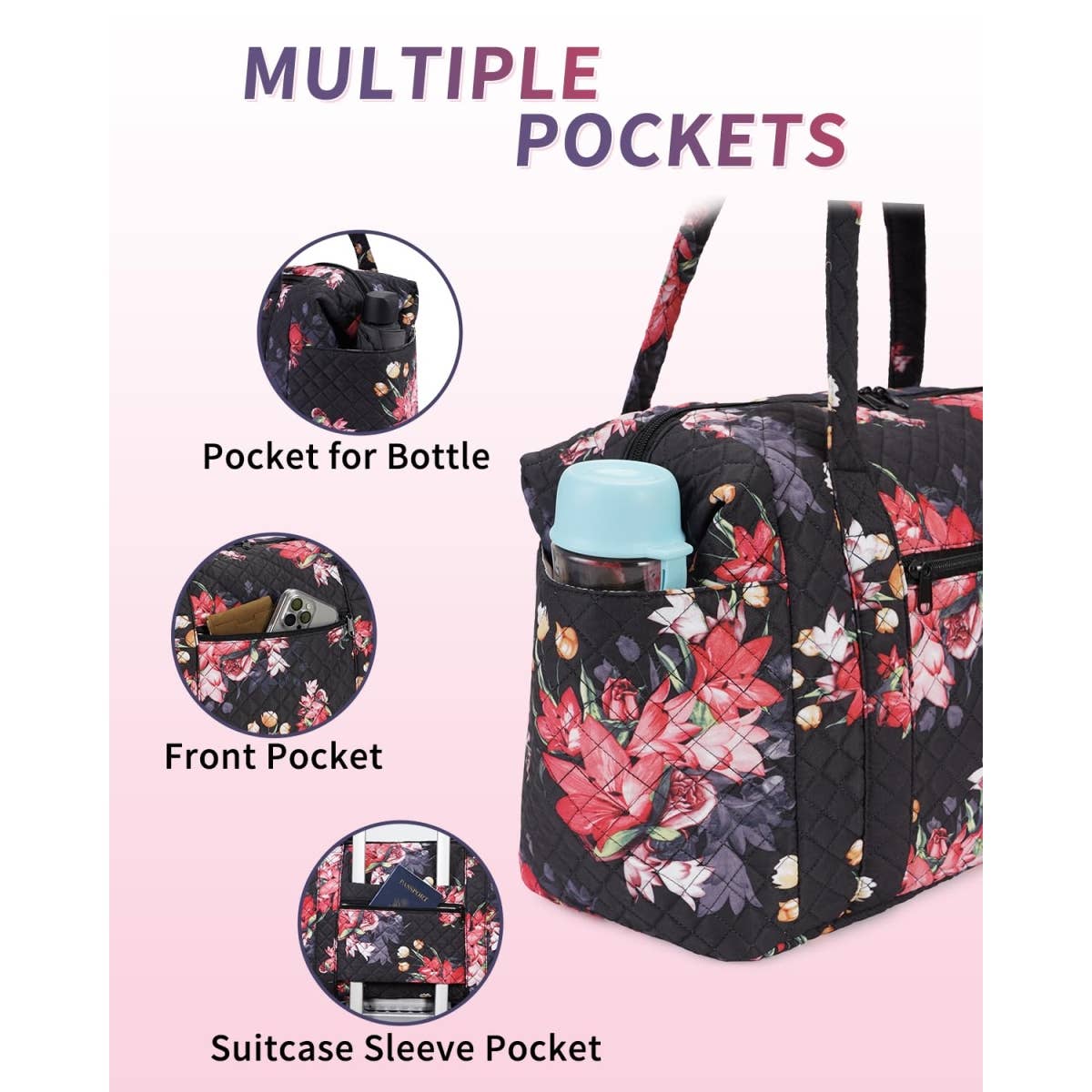 wandf – Großhandel Weekender-Tasche – Unisex – Gesteppte Schultertaschen Flugzeug Reisetasche Unter Sitz Tasche25