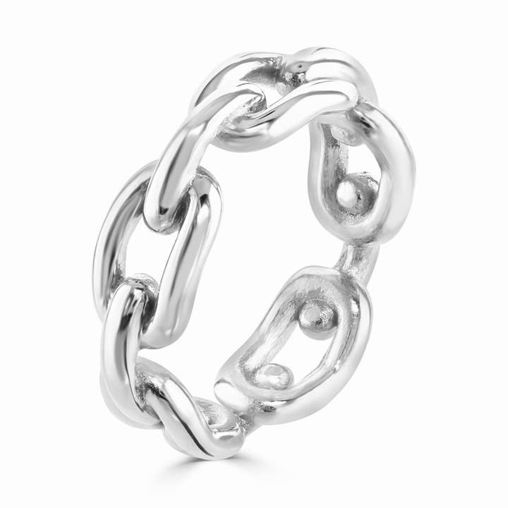 Bague Chunky Chain Argent pour la vente par Tresor