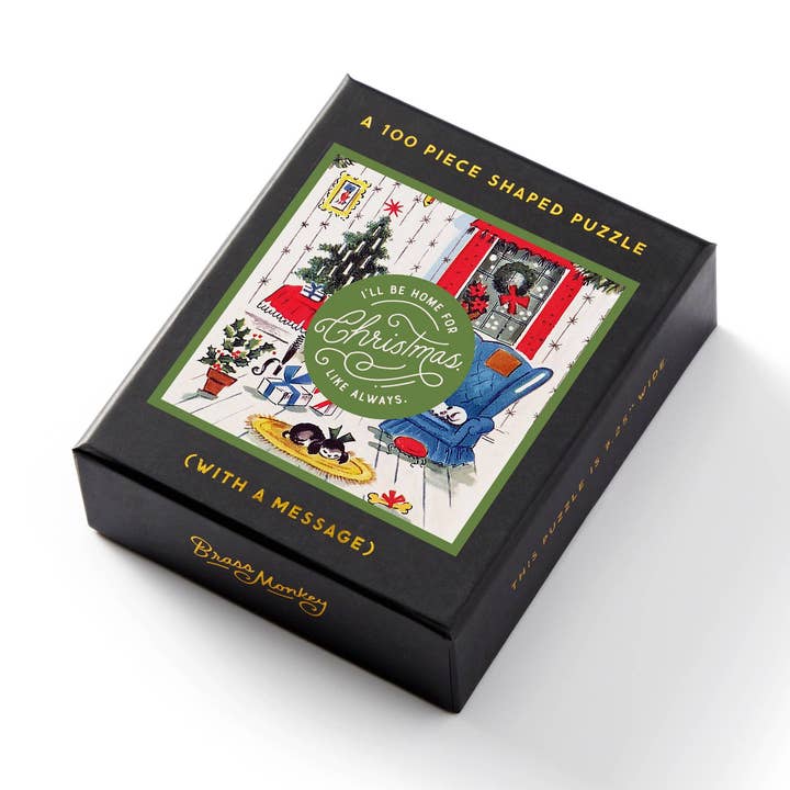 Chronicle Books - Wholesale Puzzle - Adult - Brass Monkey Home For Christmas 100 Piece Mini Puzzle0