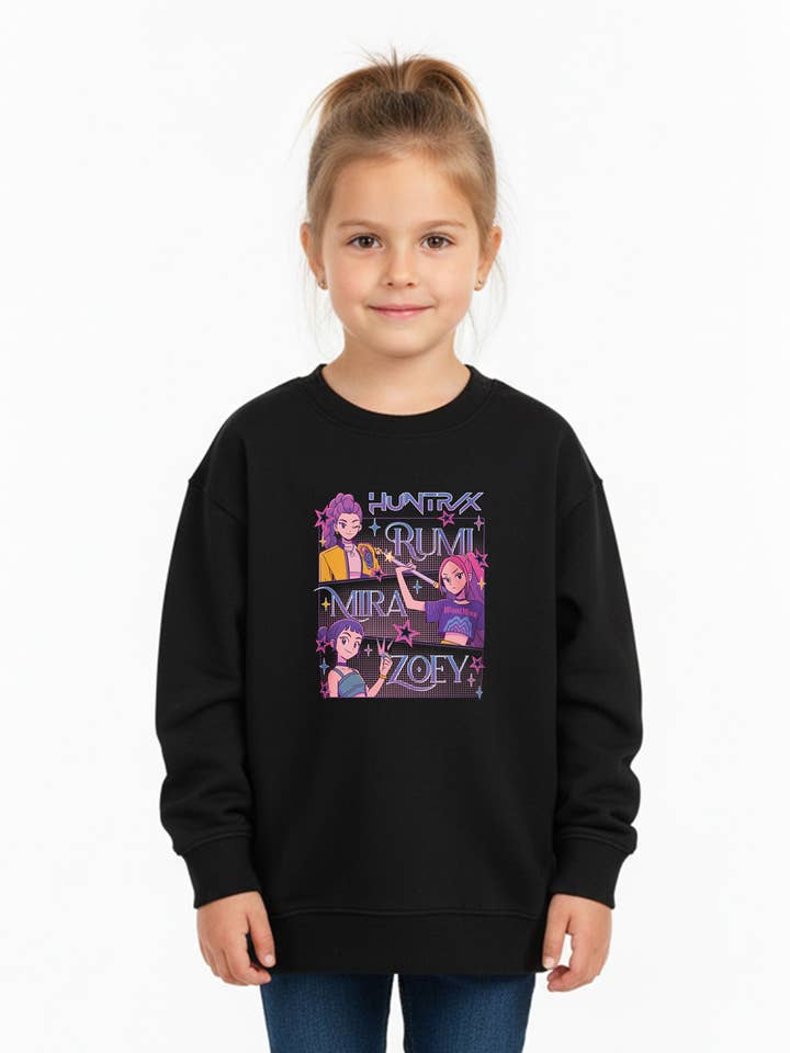 Sweatshirt imprimé pour fille Kids Huntrix Girl Squad pour la vente par Missi Clothing