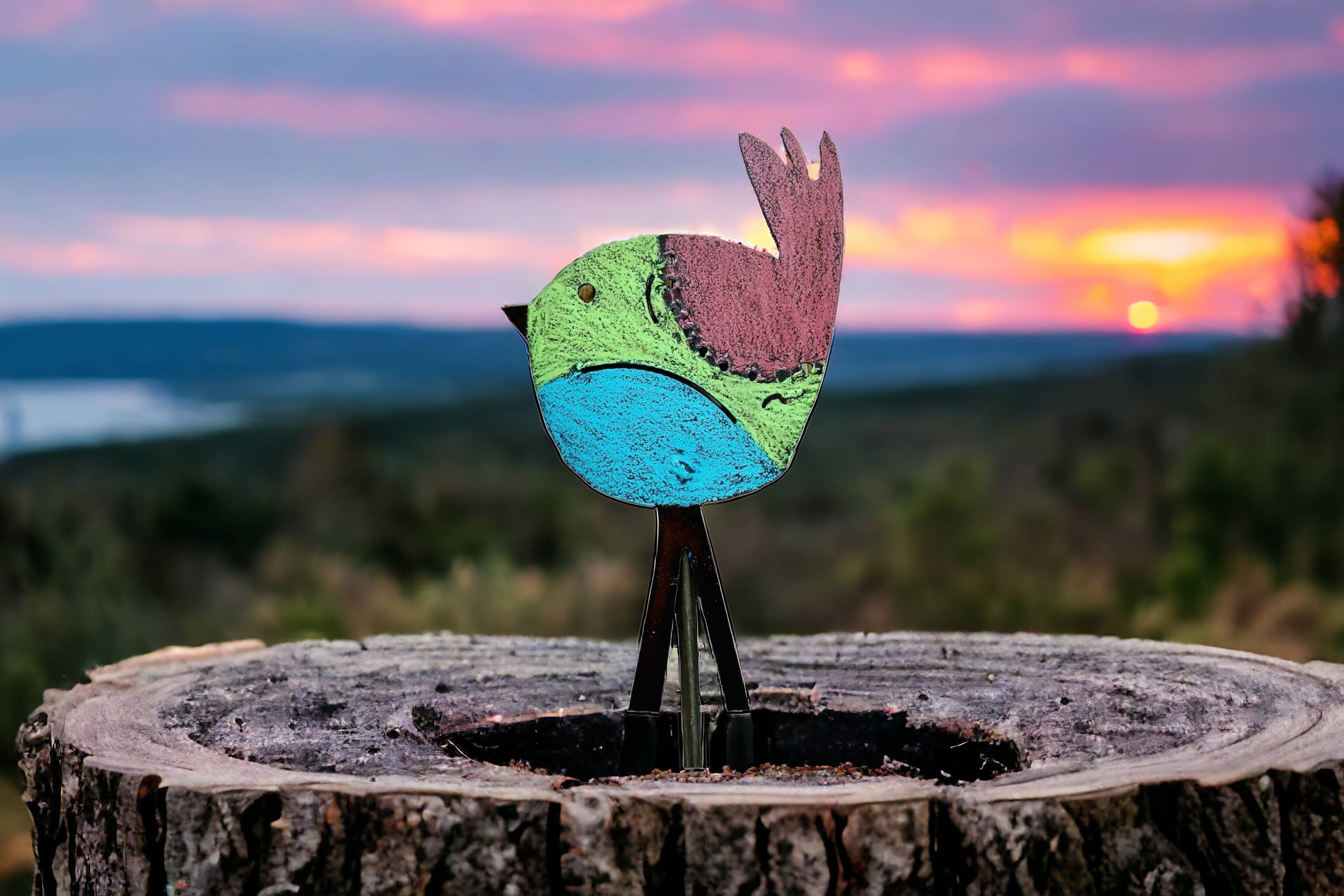 Whimsies - Vendita all'ingrosso Paletti da giardino/prato - Picchetto per piante da giardino Uccello Picchetto da giardino Primavera all'aperto Patio Scintilla4