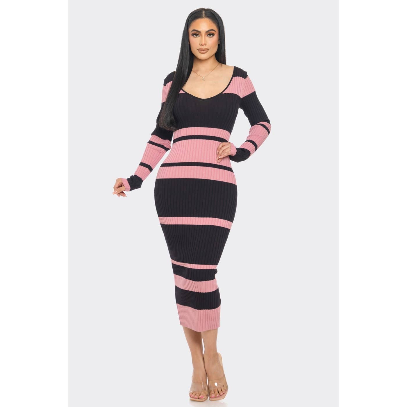 omgstyles – Vestido - Mulher por atacado – Vestido de Camisola Midi Classy13