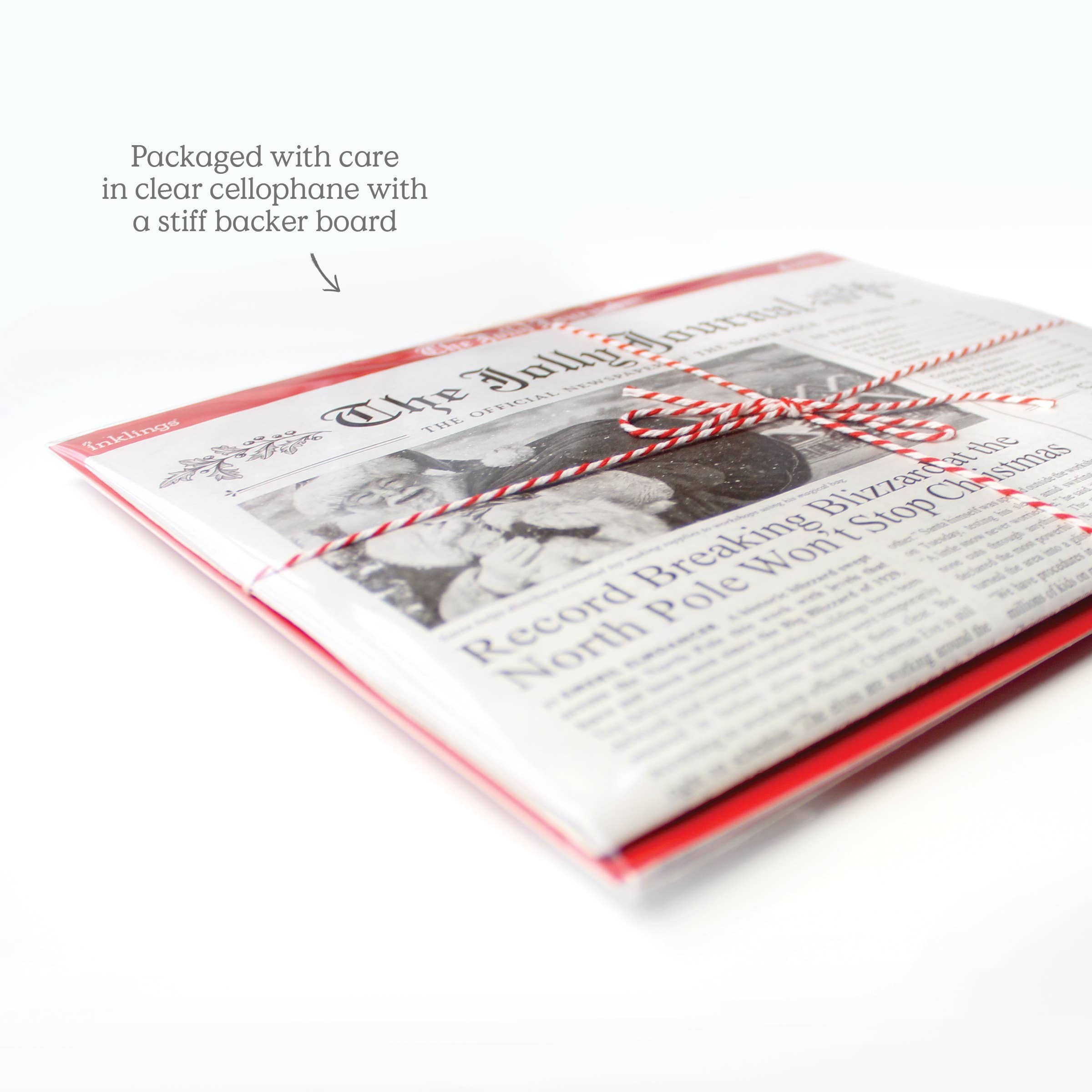Inklings Paperie - Wholesale Flat Wrap - 4pk Christmas Newspaper Gift Wrap Sheets - The Jolly Journal3