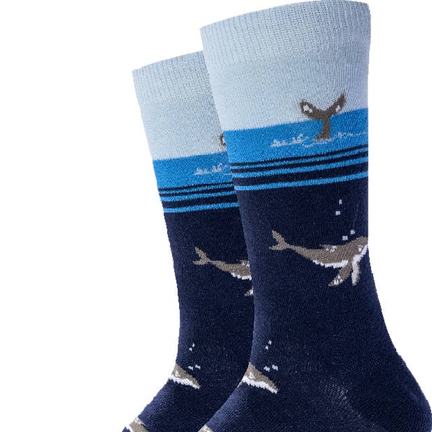 Chaussettes baleine pour la vente par Sock Harbor / Bigfoot Sock Co.
