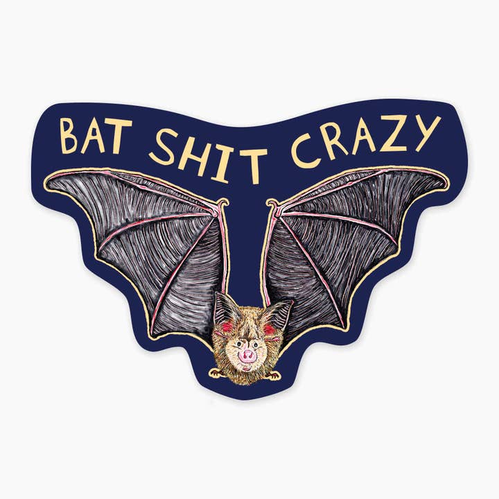 Bat Shit - Autocolante Artístico de 3" por atacado de Nice Enough Stickers