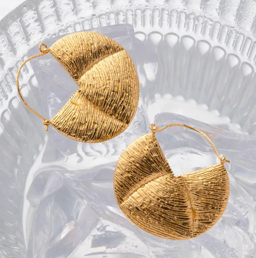 HoopLa - Wholesale Hoop Earrings - Purse Bag Crystal Hoop Earring - laser etched steel1