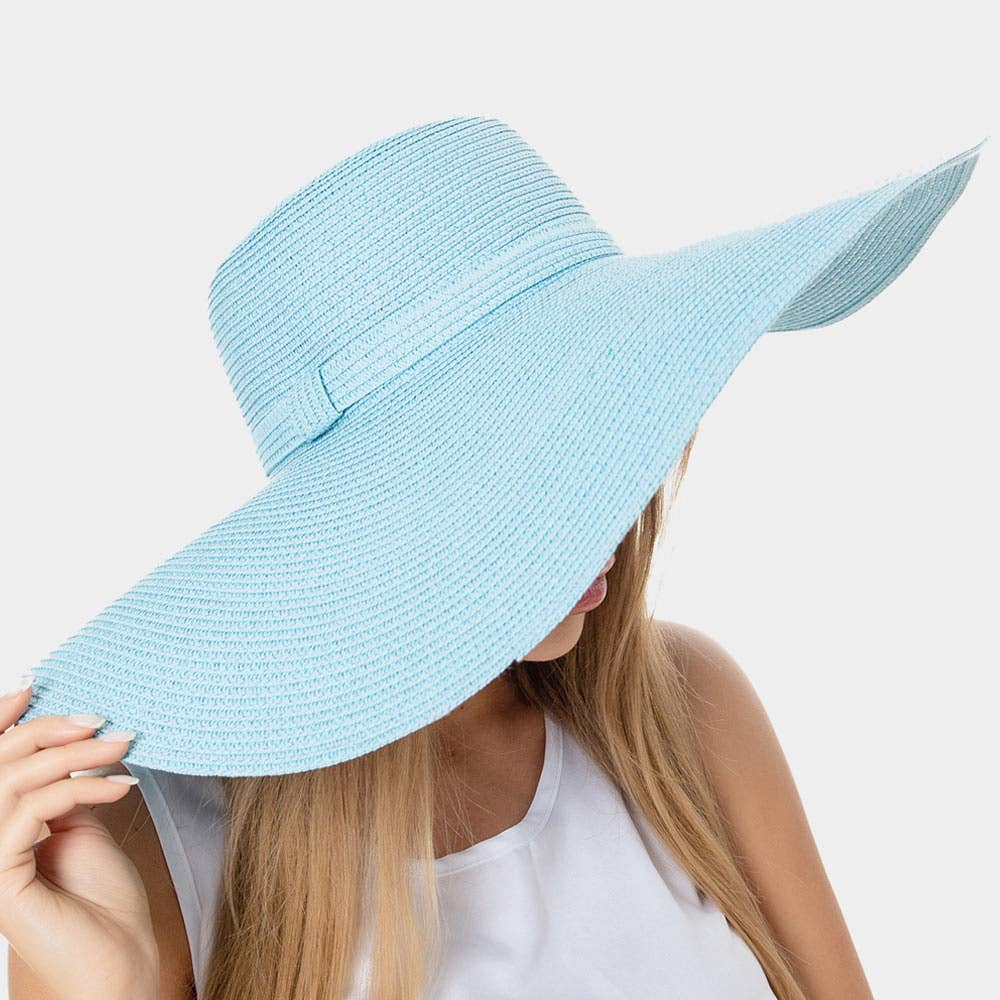 Sensibling Corp. - Vente Chapeau de paille – femme - Chapeau de soleil souple à large bord uni en paille1