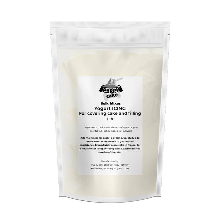 Bulk Yogurt ICING - covering cakes and filling - 1 lb. for wholesale by Puppy Cake LLC
