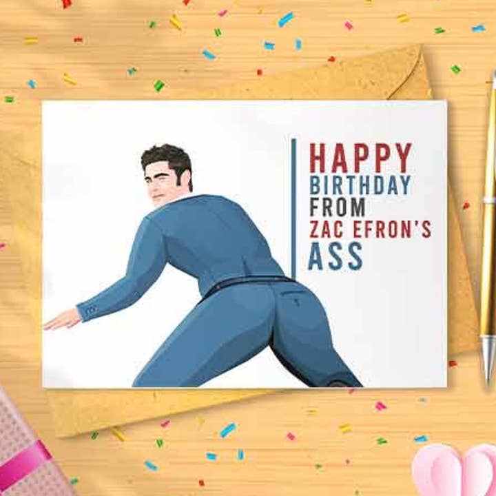 De la carte d'anniversaire de fesses de Zac - Carte d'anniversaire drôle, joyeux pour la vente par VenusArtsShop