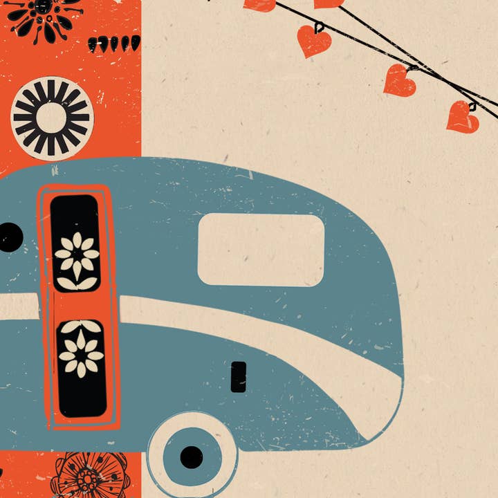 Retro Caravan Card for wholesale by Rocket 68