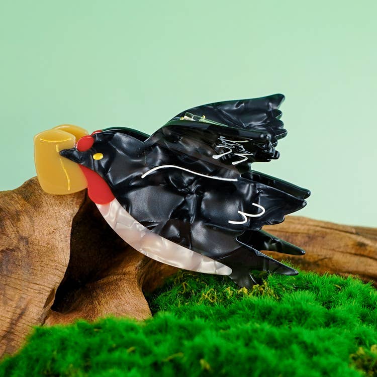 Black Adorable Swallow Bird Acetate Hair Claw Clip for wholesale on Faire0