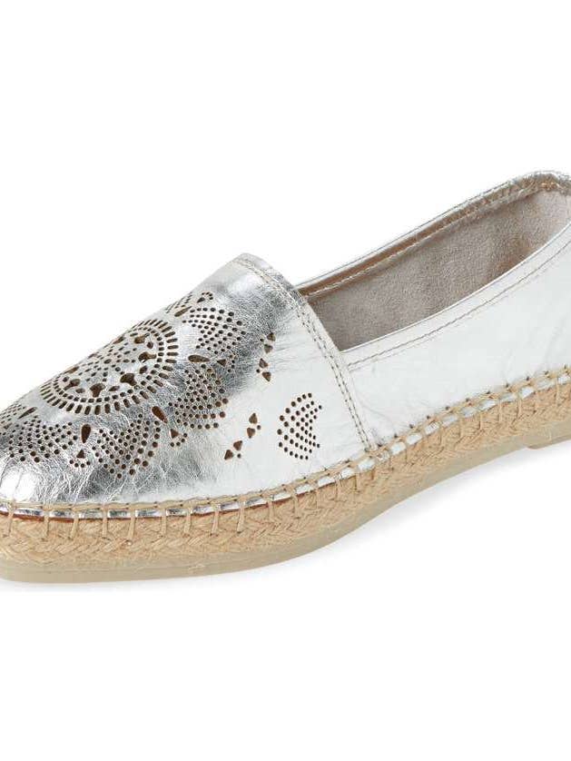 ESSIE ESPADRILLE AUS LEDER - SILBER für den Großhandel von Sheridan Mia