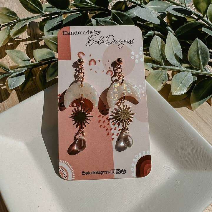 Belu Designss - Wholesale Dangle Earrings - Moon - Sun - Drop - Polymer Clay Earrings4