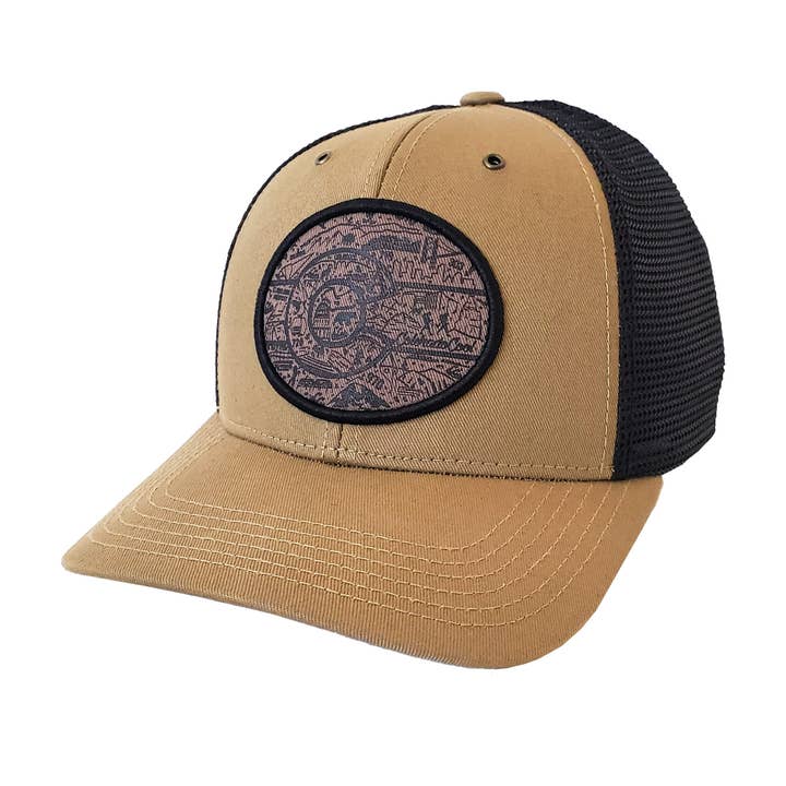 Landmark Colorado Flag Trucker Hat for wholesale by ColoradoCool Apparel