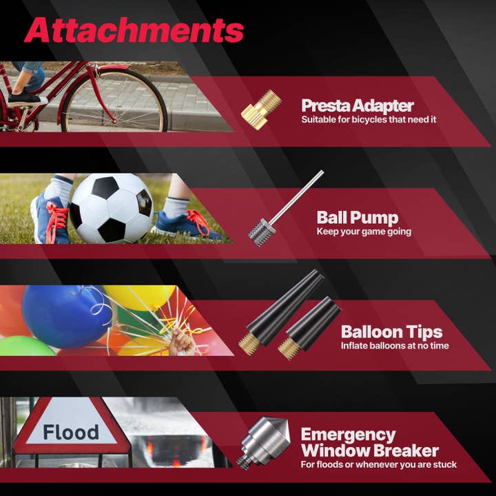 Promounts - Wholesale Portable Charger - ONE Tire Inflator 7.4V, 5200mA Capacity with Portable Power6