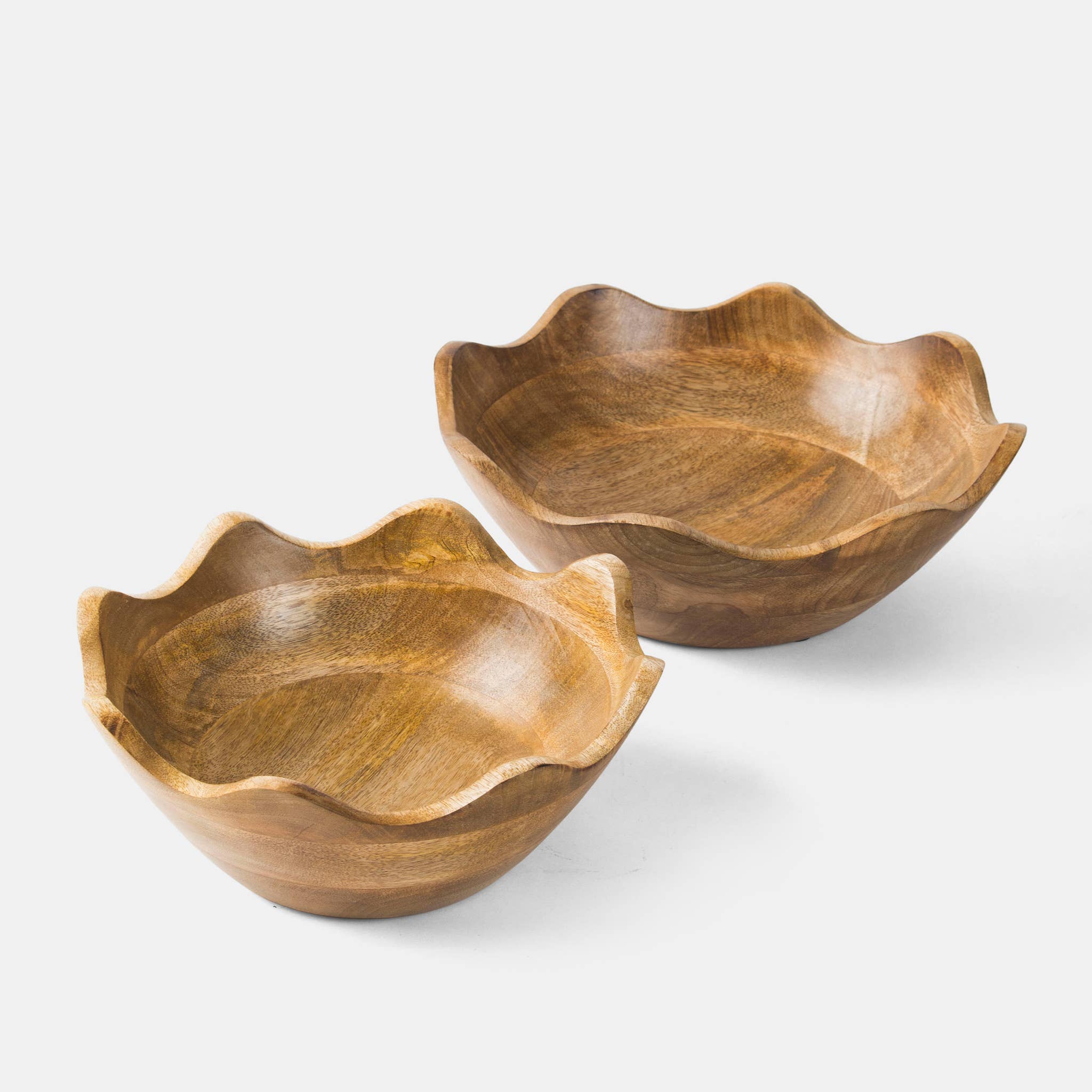 Mela Artisans - Wholesale Serve Bowl - Scalloped Wooden Bowls12