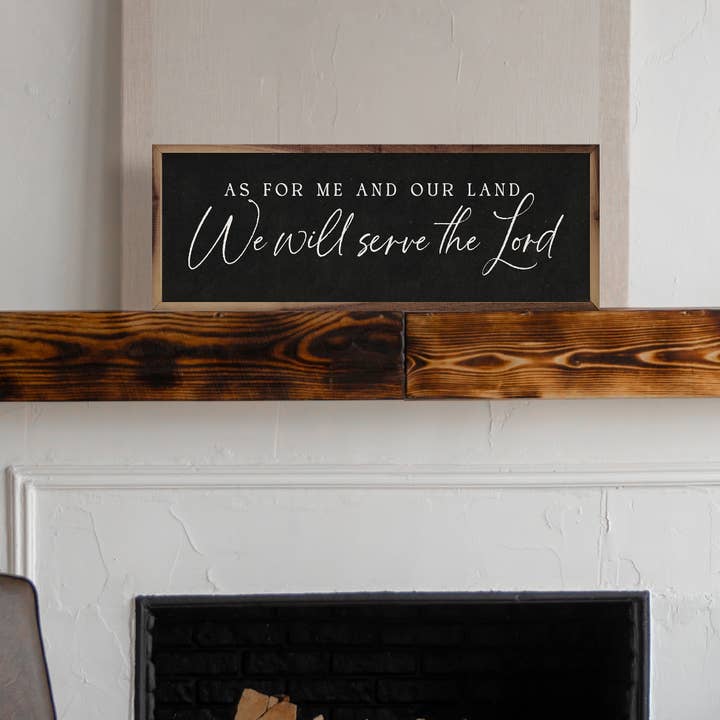Kendrick Home - Wholesale Wood Wall Art - We Will Serve The Lord Black