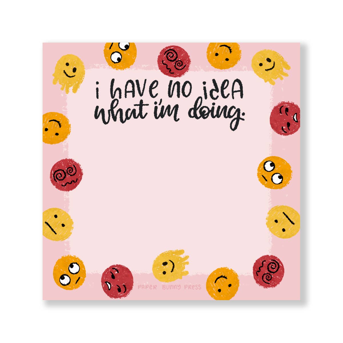 Paper Bunny Press - Venta al por mayor Notas adhesivas - Divertida almohadilla adhesiva con texto «No Idea What I'm Doing», para rellenar calcetines