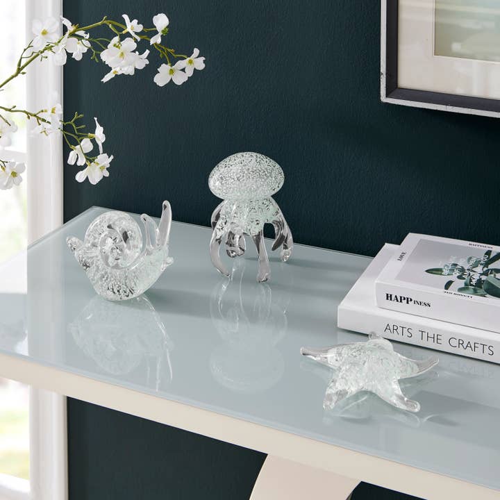 Lorelei Glow-in-the-Dark Nautical Glass Tabletop Sculptures for wholesale by Danya B