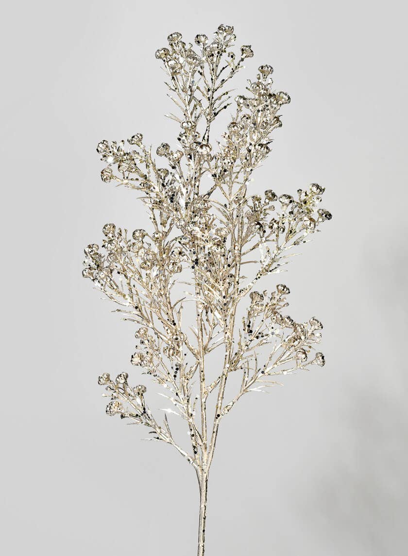 Jamali Garden - Vente Fleurs artificielles - Spray à l'herbe scintillante au champagne et au romarin0