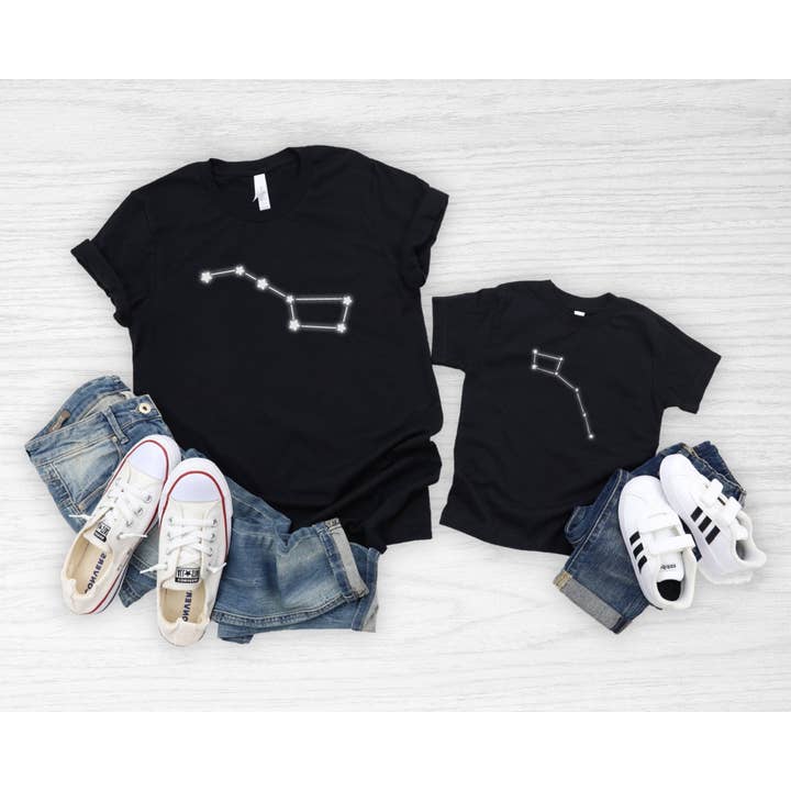 Science & Snark - Wholesale Screen Printed T-Shirt - Kids - Daddy and Me Big Dipper and Little Dipper Shirts