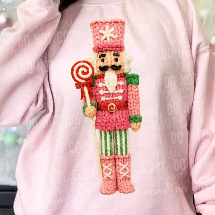 Pink Nutcracker Yarn Faux DTF Transfer for wholesale by K and M Designs