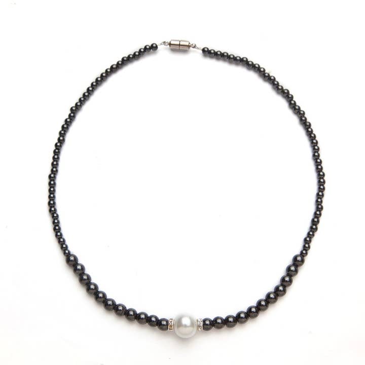 Svart & Vit Magnetiskt halsband 18" för wholesale av Magnehealth