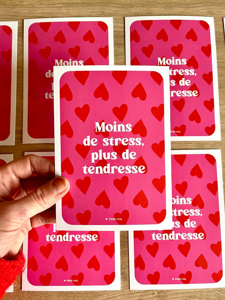 Cartão postal Menos stress por atacado de Petit Coq