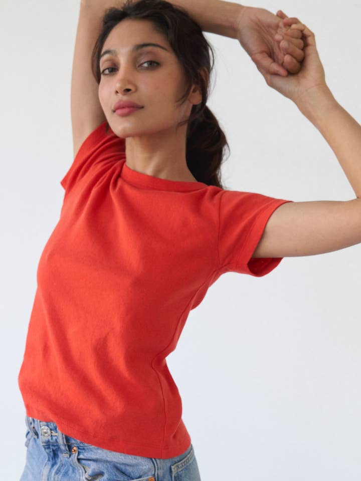 Pointelle Baby Tee for wholesale by LA RELAXED