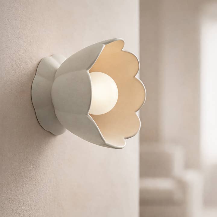 Vallea Ceramic Wall Sconce | Small Minimalist Flush Mount for wholesale by LYSlightlab
