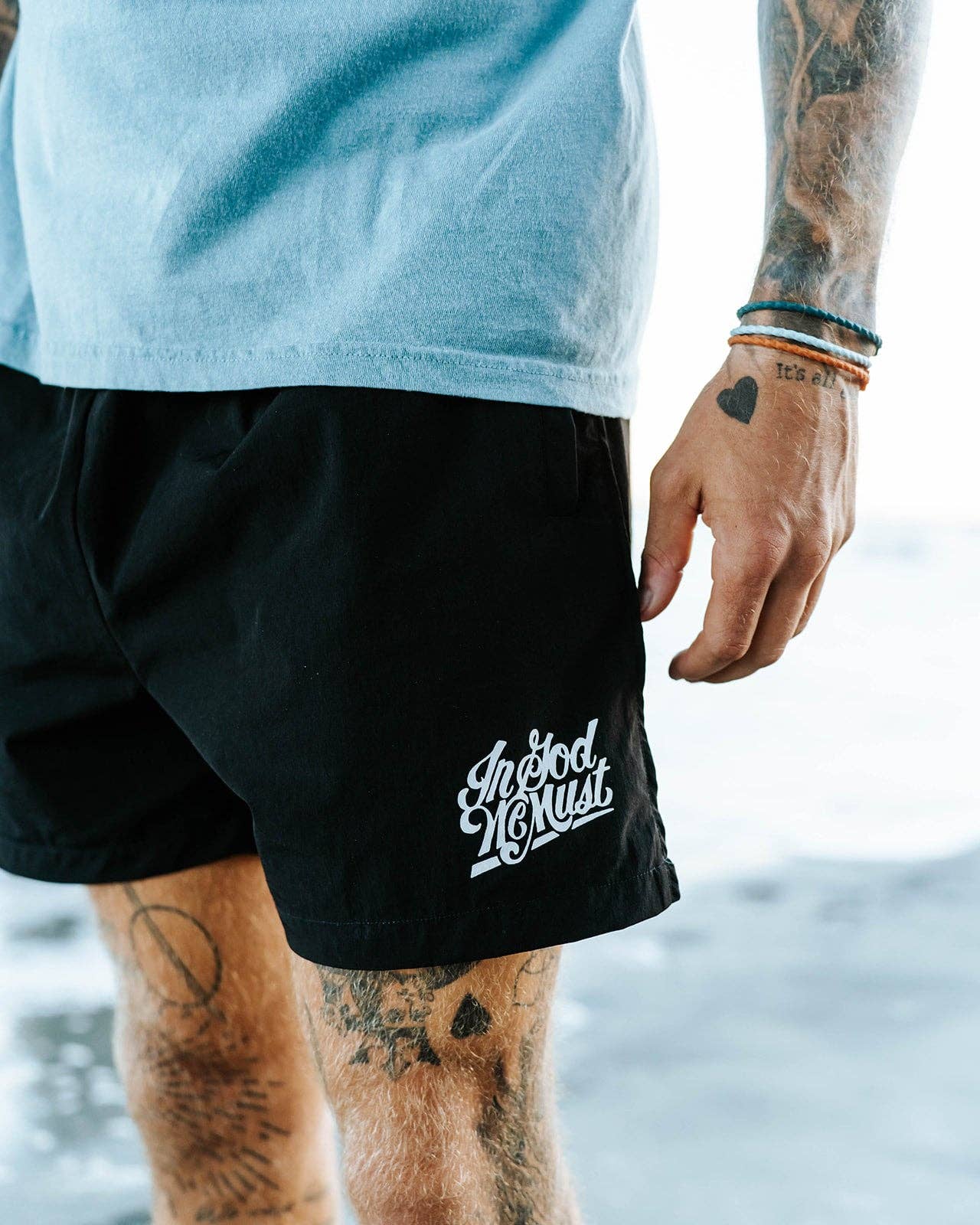 In God We Must – wholesale Shorts – Men's – Black IGWM Shorts1