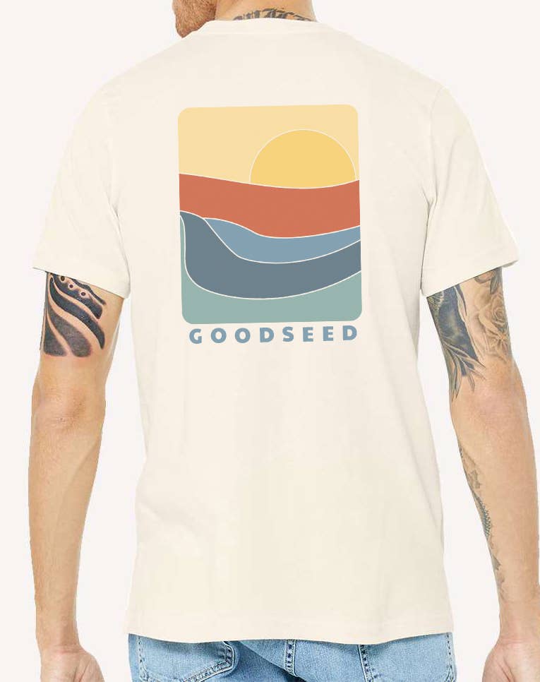 Goodseed Clothing - Wholesale Screen Printed T-Shirt - Unisex - Spring Tide Tee Natural1