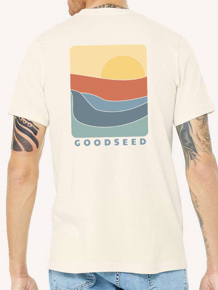 Goodseed Clothing - Wholesale Screen Printed T-Shirt - Unisex - Spring Tide Tee Natural1