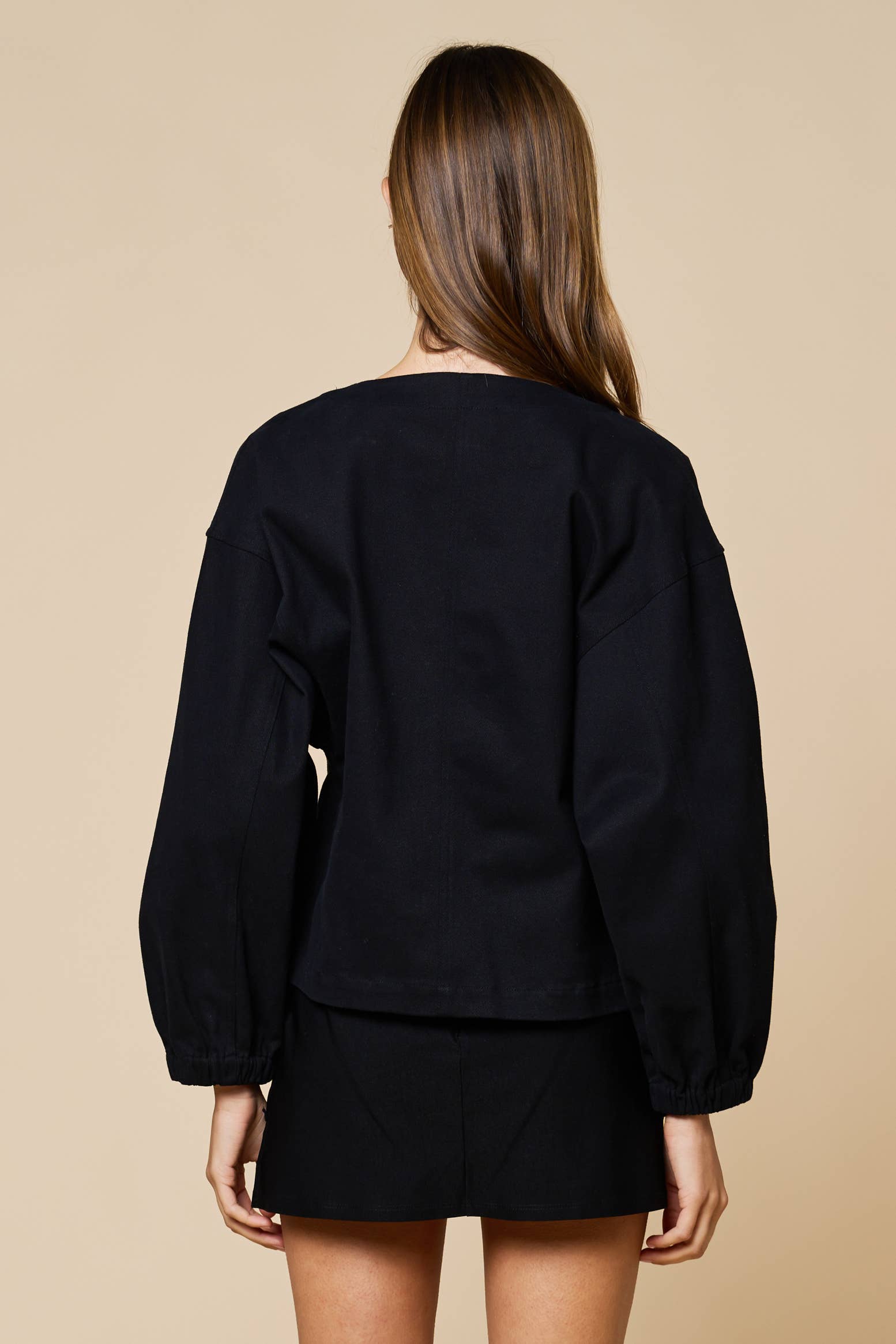 NOIR ILT6534 Chemise Brodée à Manches Longues avec Boutons en vente sur Faire5