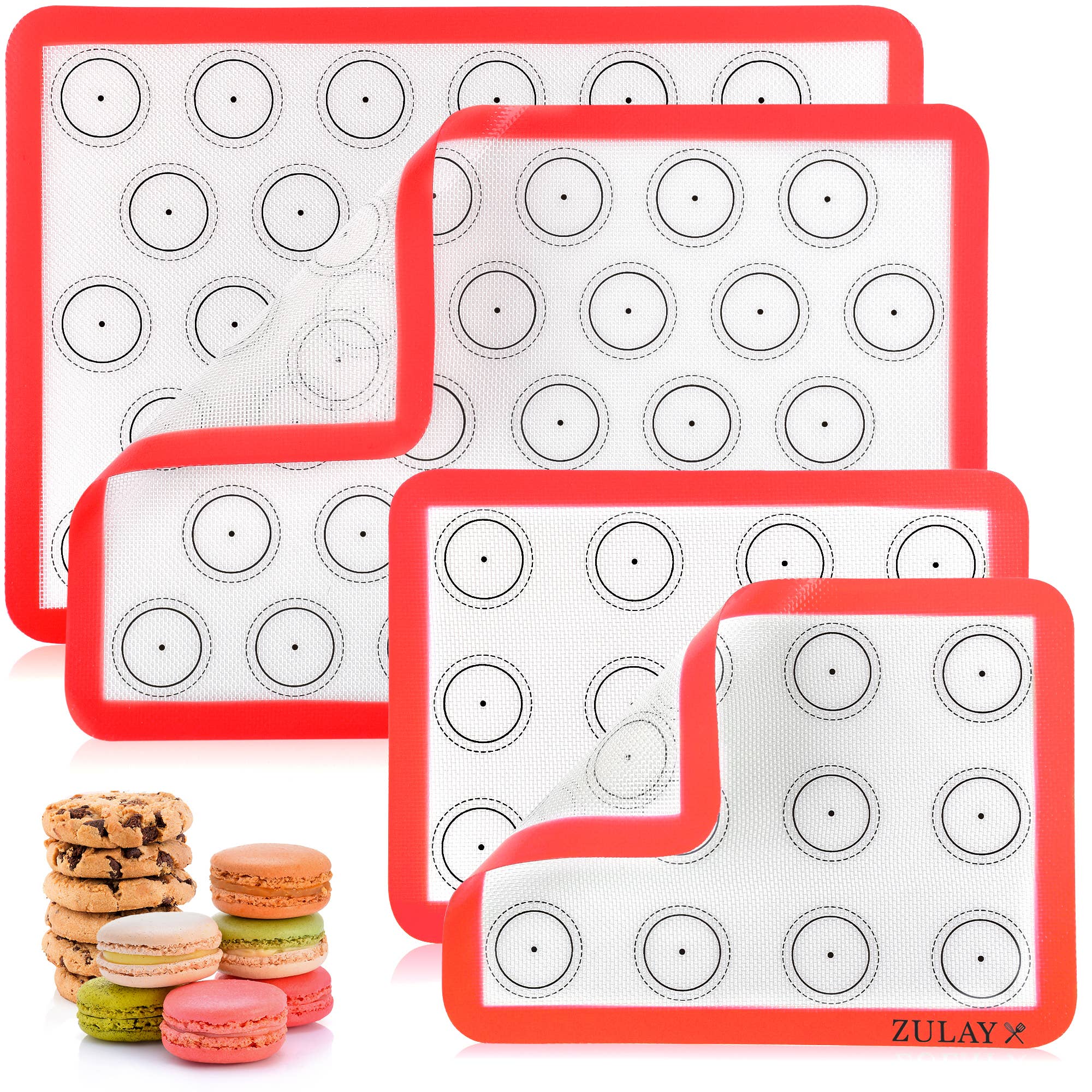 Zulay Kitchen - Wholesale Baking Sheet/Mat - Macaron Silicone Baking Mats With Pre-printed - Set of 47